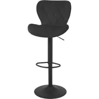 In And OutdoorMatch Tabouret de bar réglable en hauteur - pivotant à 360° - velours - noir - avec dossier & repose-pieds - design ergonomique - pour bar, bistrot, cuisine ou salle à manger - stable & confortable