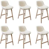 MOB-IN Lot de chaises MILK d'îlot et bar en chêne et assise tissu bouclette 65cm