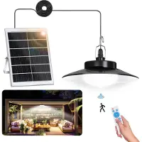 Rosikey LED Lampe solaire à suspendre Lampes solaires pour extérieur intérieur Détecteur de mouvement LED Lampe solaire à suspendre Lampes solaires à suspendre pour pavillons Garage Entrepôts