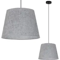 Light11 HOME Lampe à suspendre Len Kegel Noir 1 flamme Abat-jour Gris L04 38cm