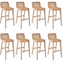 MOB-IN Lot de chaises SANA d'îlot et bar en chêne et assise cannage 65cm