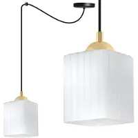 Light11 HOME Suspension Riffle noir et doré en forme d'araignée – suspension à 1 ampoule avec cube blanc E27