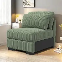 UnboxG Canapé en velours côtelé vert pour 1 personne – Canapé simple, aspect velours, fauteuil moderne pour salon et chambre à coucher