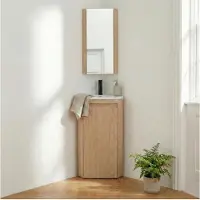 MOB-IN Ensemble lave-mains SORRENTO d'angle sur pieds avec robinet et armoire