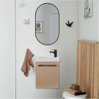 MOB-IN Ensemble lave-mains suspendu NEVADA avec miroir ovale