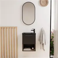 MOB-IN Ensemble lave-mains NIKA avec niche, robinet et miroir ovale