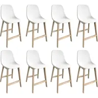 MOB-IN Lot de chaises d'ilot et bar ELIOS en chêne avec assise plastique 65cm