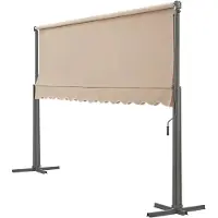 In And OutdoorMatch Store autoportant Ozella - 3 x 3 x 2,6 m - couleur sable - hydrofuge - protection UV - résistant aux intempéries