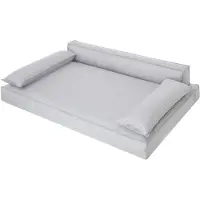 Stanis³aw Jurga Lit pour chien, matelas pour animaux, lit pour chat, coussin pour chien, corbeille pour chien, canapé pour chien, couchage pour chien, orthopédique, meubles, gris, 78x54 cm