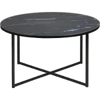 Zesso Smuk Table basse Ø 80 cm Saga Marbre Noir