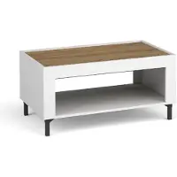 Minio , Table basse "ASSO 9", Table basse, Couleur blanche / Chêne whisky