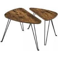 In And OutdoorMatch Table basse Industrial Federico - Avec Espace de Rangement - Meuble TV - Sans Tiroir - 2 pièces - Rural - Bois - 60x38x48cm