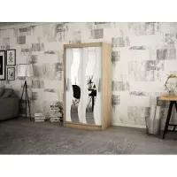 Minio Armoire 100 cm SEWILLA Chêne Sonoma / Blanc mat