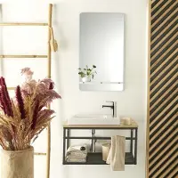 MOB-IN Ensemble lave-mains WILO grande largeur avec miroir 60cm