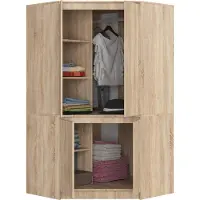 BDW Armoire d'angle chambre à coucher, Armoire, Armoire d'angle, Chêne Sonoma