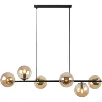 Light11 HOME Suspension Siena noir-or 6 flammes verre miel E14