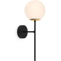 Light11 HOME Applique murale Siena noir-or 1 flamme verre blanc E14