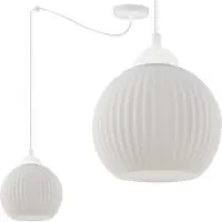 Light11 HOME Suspension Riffle araignée blanche 1 flamme verre blanc boule E27