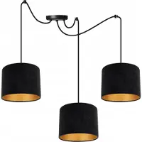 Light11 HOME Suspension Élégante En Forme D'araignée, Abat-Jour En Velours Doré