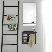 MOB-IN Ensemble lave-mains HAMPTON gain de place avec miroir tablette