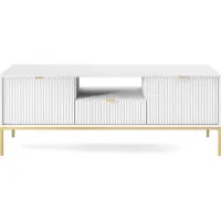 Minio Armoire TV NOVA Blanc avec pieds dorés