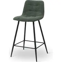 Zesso Milton & Oldbrook Tissu velours côtelé Tabouret de bar bas Berlin Vert