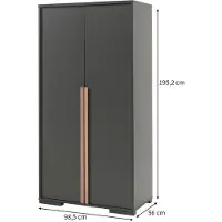 Zesso Dream Tree Armoire 2 portes Verona Anthracite
