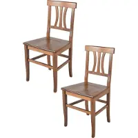 STOCK LINE t m c s Tommychairs - Lot de 2 chaises ARTEMISIA pour la cuisine et la salle à manger, structure robuste en hêtre laqué de couleur brun noyer et assise en bois