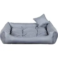 POOM Lit pour chien CODURA - Lit pour chien robuste en tissu résistant, coussin pour chien durable de haute qualité (3XL - 130x110 gris)