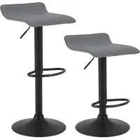 Happyment Tabourets de bar – Gris – Sans dossier – Réglables en hauteur – Lot de 2 – Hauteur d'assise 56–78 cm – Cuisine & bar