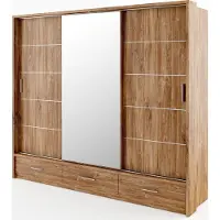 MINIO go for it , armoire, armoire à portes coulissantes, "ARTI 1", 250cm, avec éclairage, couleur chêne de Stirling