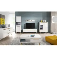 Minio Armoires TV 160 cm BODO White / Chêne Rivera