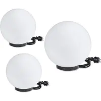 H4L Set de 3 lampes boules 20/20/30cm blanc E27 incl. câble de raccordement de 3m prémonté