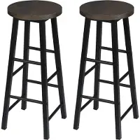 Happyment Tabouret de bar haut Denza - Rouillé - Lot de 2 - Sans dossier - Chaise de cuisine & bar - Zithoogte 71cm - Bois & Métal