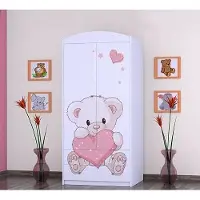BDW Armoire, 2 portes, 2 tiroirs, penderie, 180x90 cm, blanc