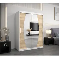Minio Armoire 150 cm ELYPSE Blanc mat / Chêne Sonoma