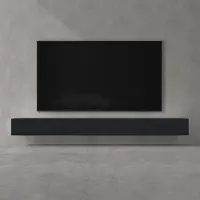 Doporro Meuble TV Bas 320x40,2x30cm Armoire TV Gris Noir Mat Table de Télévision Salon avec Portes Meuble TV Suspendu MBTV02