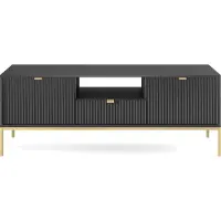 Minio Armoire TV NOVA Noir avec pieds dorés