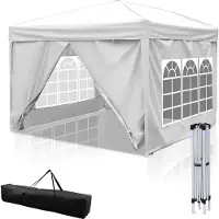 Aopunly Pavillon pliable 3 x 3m Pavillon pliable Tente de jardin, protection UV 50+ Pavillons & tentes de réception Tente de réception avec 4 côtés blanche