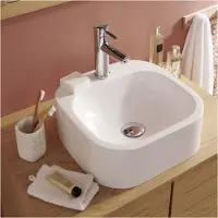 MOB-IN Vasque ovale à poser en résine 37 cm SIAN Blanche