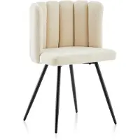 CLIPOP Chaise de salle à manger, chaise de cuisine en velours, set de 1 chaise de salon rembourrée, fauteuil d'accentuation pour chambre à coucher,Beige foncé