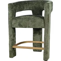 FURNLUX Tabouret de bar Leith Oliv 61cm / Couleur principale : vert / Dimensions : 61 x 89 x 57 cm