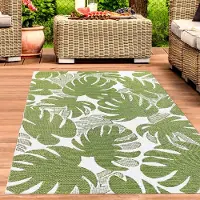 Carpetia Tapis d'extérieur recyclable et imperméable, vert crème Taille - 120 x 170 cm