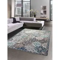 Carpetia Tapis d'extérieur, tapis d'Orient, tapis de salon, motifs gris-bleu, dimensions : 240 x 340 cm