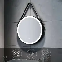 Sonni Miroir de salle de bain rond éclairage LED Touch antibuée miroir mural salle de bain 60cm