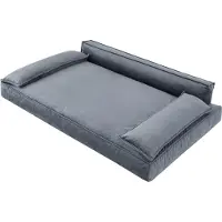 Stanis³aw Jurga Lit pour chien Canapé pour chien Coussin pour chien Corbeille pour chien Canapé pour animal Corbeille Canapé Lit, nettoyage facile, graphite, taille XXL : 120x77 cm