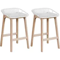MOB-IN Lot de chaises d'îlot et bar MALMO en chêne et assise plastique 65cm