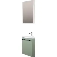 MOB-IN Ensemble lave-mains d'angle SKINO + vasque + armoire de toilette