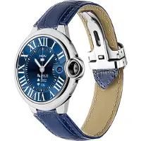 Douself AW28 Montre de sport intelligente Écran 1,32 pouces, montre Bluetooth BT5.0, IP67 étanche, mode super multisport, ceinture argentée + bleue (batterie intégrée)
