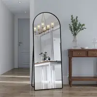 ProximaX Miroir bombé aux angles arrondis, 162 x 53 cm Miroir grand format à poser, à suspendre ou à incliner, miroir à poser au sol comme miroir d'habillage pour le salon, noir
